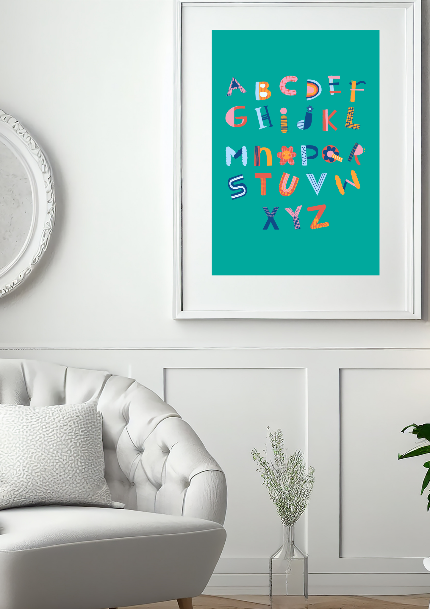 Colorful Playful Alphabet Letter Kids Canvas