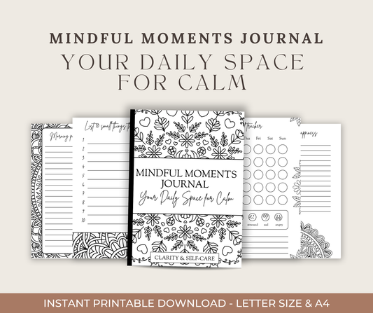 Mindful Moments Journal – Your Daily Space for Calm, Clarity & Self-Care 🌿