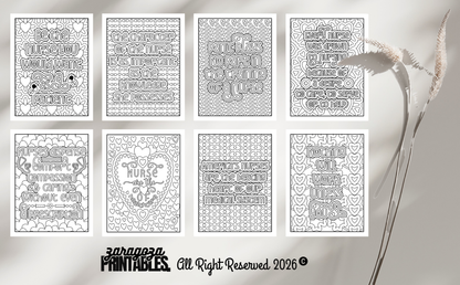 Nursing is a work of heart, Coloring Pages for Adults