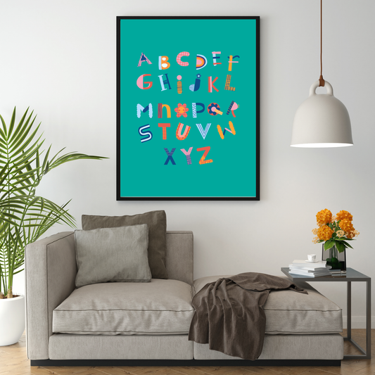 Colorful Playful Alphabet Letter Kids Canvas
