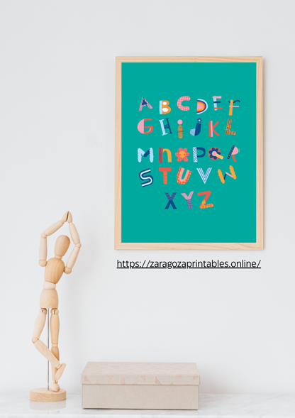 Colorful Playful Alphabet Letter Kids Canvas
